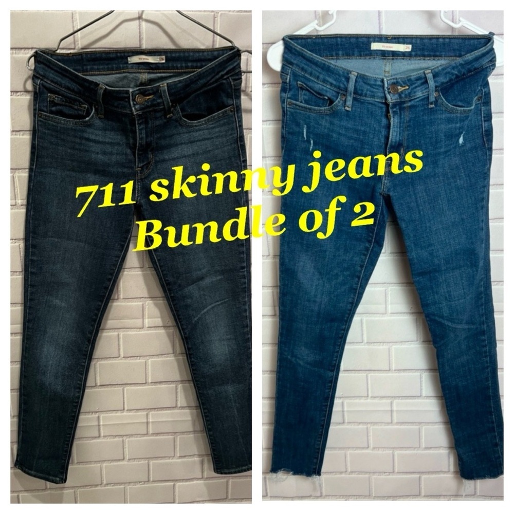 2 items BUNDLE Levi's 711 Skinny Jeans - Dark and Medium Wash/size 26
